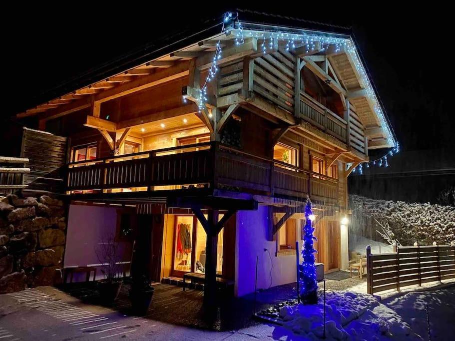 Androsace Appartement Dans Chalet Bois Avec Jacuzzi Privatif Terrasse Et Vue Montagne Les Villards-sur-Thones Luaran gambar